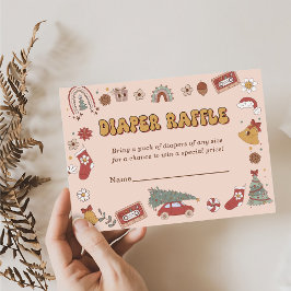 Retro Diaper Weihnachtsdusche Weihnachtsmann Begleitkarte