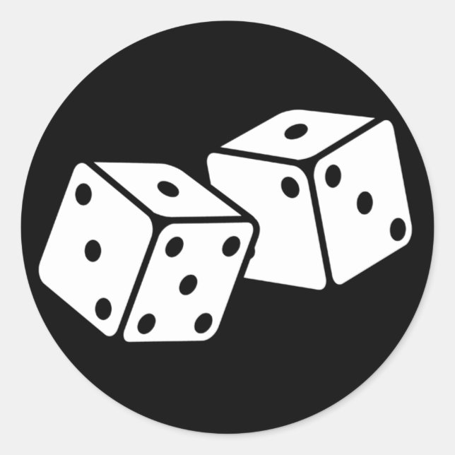 Retro Dice Runder Aufkleber (Vorderseite)