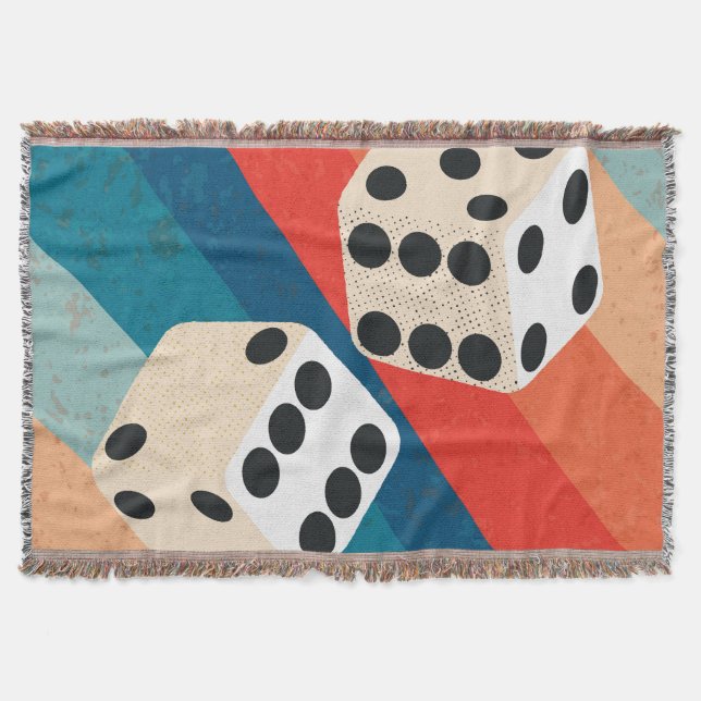 Retro Dice Wall Art Trendy Prints Gefühl Lucky Decke (Vorderseite)