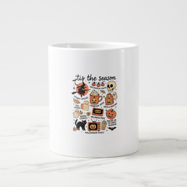 Retro Dies ist die Jahreszeit Halloween-Saison Her Jumbo-Tasse (Vorderseite)