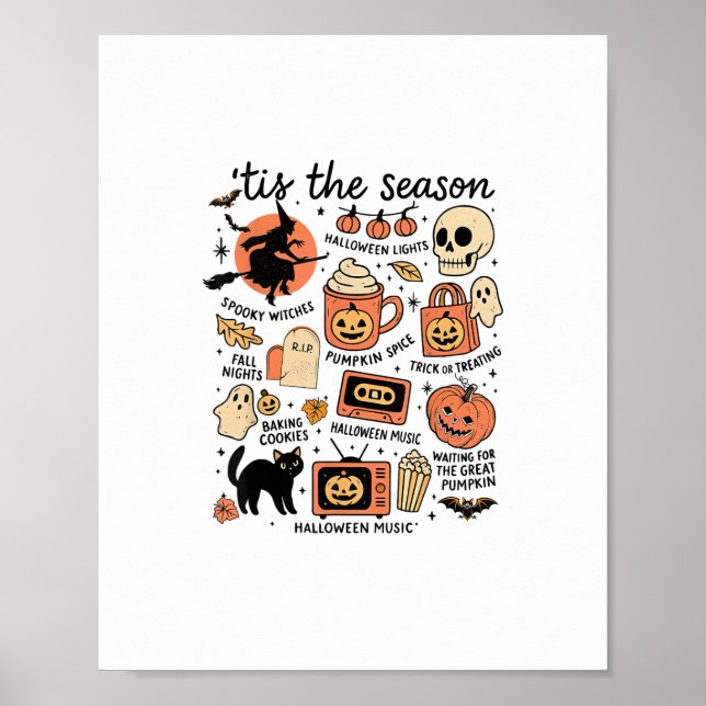 Retro Dies ist die Jahreszeit Halloween-Saison Her Poster (Vorne)