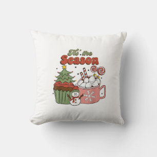 Retro Dies ist die Jahreszeit Weihnachts-Baumkrone Kissen