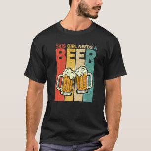 Retro Dieses Mädchen muss Bierbrauen trinken T-Shirt
