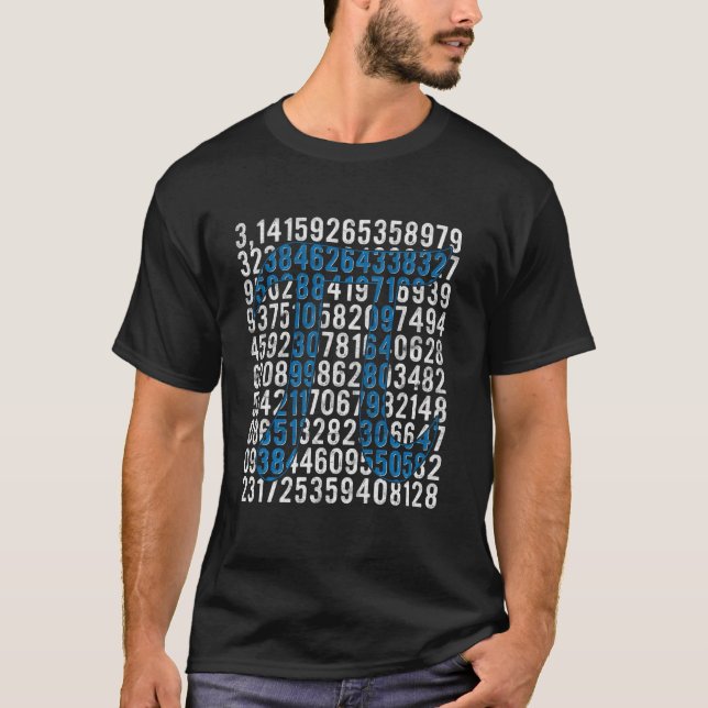 Retro Digit Pi Symbol Pi Day Math Lehrer Student T-Shirt (Vorderseite)