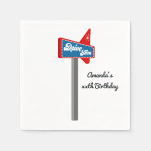 Retro Diner 4. Juli Sock Hop Party Serviette