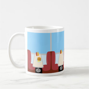 Retro-Diner-Cartoon im Stil der luxuriösen Fünfzig Kaffeetasse