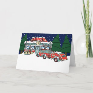 Retro Diner Christmas Feiertagskarte