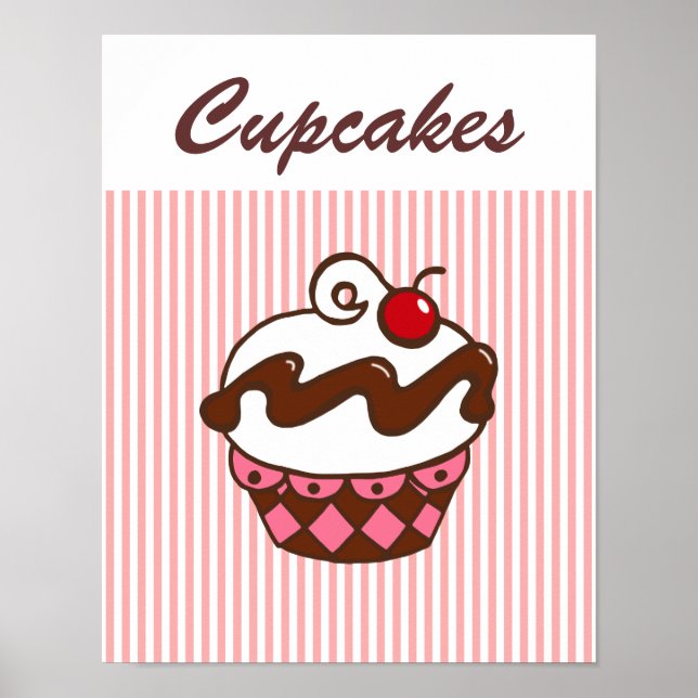 Retro Diner Cupcake Poster (Vorne)
