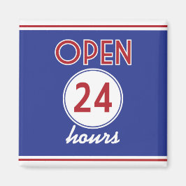 Retro Diner Design Magnet rund um die Uhr geöffnet