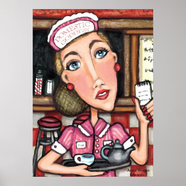 Retro Diner Diva Art Print Poster (Vorne)