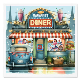 RETRO DINER FIFTIES FOTODRUCK