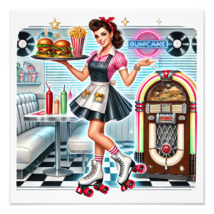 RETRO DINER FIFTIES FOTODRUCK