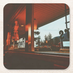 Retro Diner im Nordwestpazifik Rechteckiger Pappuntersetzer