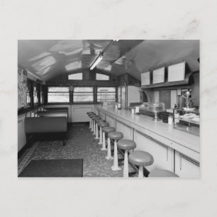 Retro-Diner-Innenraum 1950er Jahre Postkarte