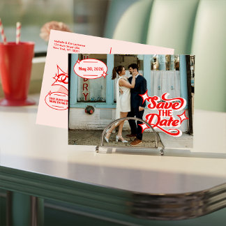 Retro-Diner-Karte zur Terminankündigung Postkarte