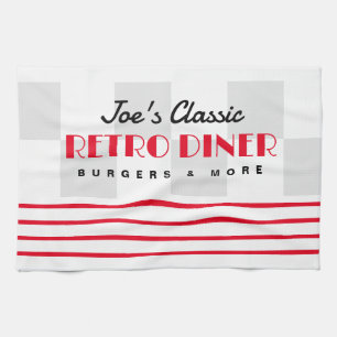 Retro-Diner-Küchenhandtuch-Geschenk Mitte des 20. Geschirrtuch