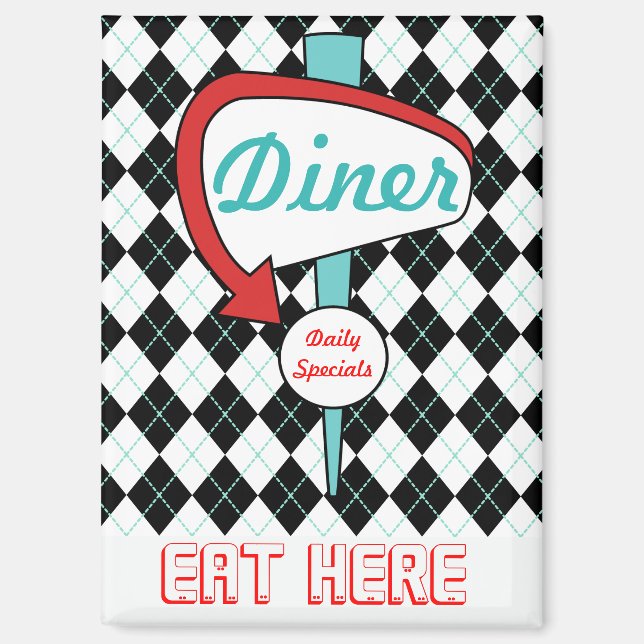 Retro-Diner-Küchenmagnet Magnet (Vorderseite)