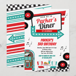 Retro-Diner-Party-Einladung Einladung