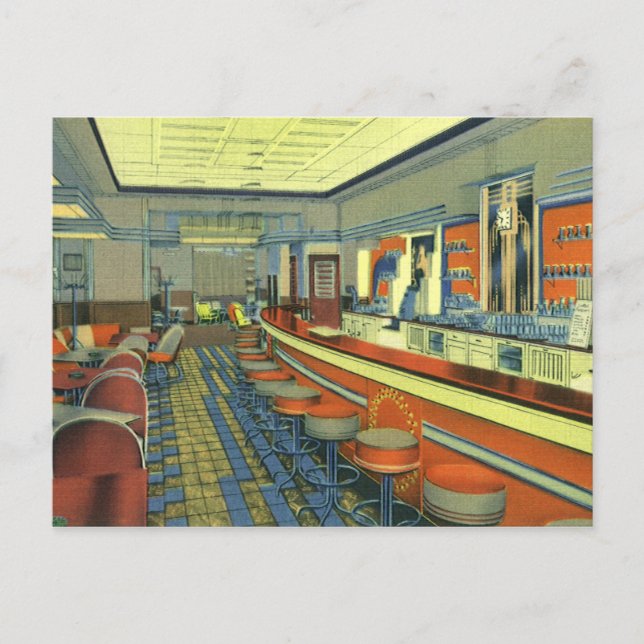 Retro-Diner-, Restaurant- oder Bar-Eröffnungs-Einl Postkarte (Vorderseite)