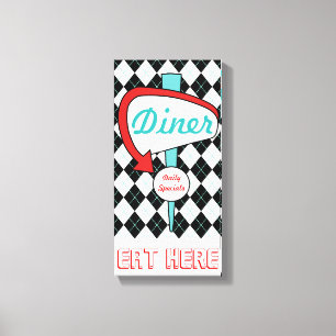 Retro-Diner-Schild Küchenwandkunst  Leinwanddruck