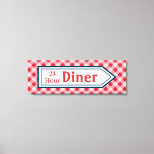 Retro-Diner-Schild Kunst Leinwanddruck