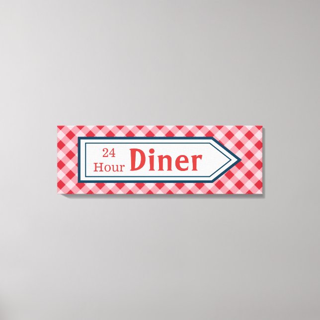 Retro-Diner-Schild Kunst Leinwanddruck (Vorderseite)