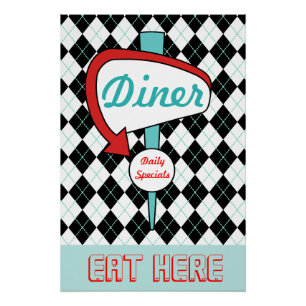 Retro-Diner-Schild-Wandkunst  Poster