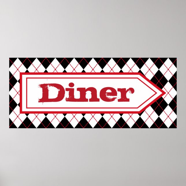 Retro Diner Sign Wall Art Poster (Vorne)
