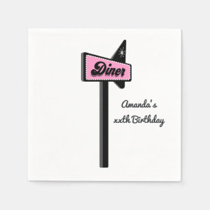 Retro Diner Sock Hop Party Serviette