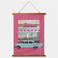 Retro Diner Wall Art der 50er Jahre | Pink Neon Sc