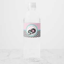 Retro Diner Water Flasche Label aus den 50er Jahre Wasserflaschenetikett