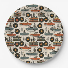 Retro-Diner-Weihnachtsbuffet-Stil Pappteller