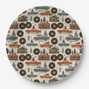 Retro-Diner-Weihnachtsbuffet-Stil Pappteller