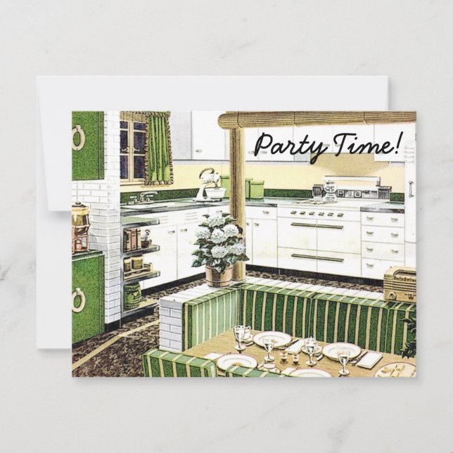 Retro Dinner Party der 40er Jahre Einladung (Vorderseite)