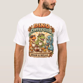 Retro Dino Coffee Club  T-Shirt