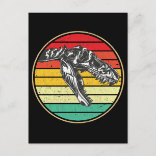 Retro Dinosaur Skull Dino Postkarte
