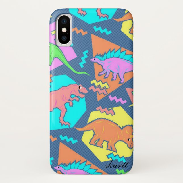 Retro Dinosaurier 90s iPhone Fall Case-Mate iPhone Hülle (Rückseite)