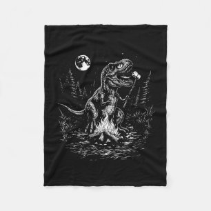 Retro-Dinosaurier-S'mores-Lagerfeuer-Mond-Camper Fleecedecke