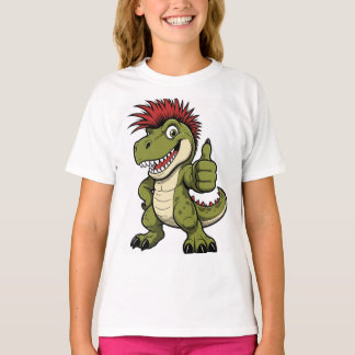 Retro-Dinosaurier-T-Shirt, lustige Mohawk-Dino-Gra T-Shirt