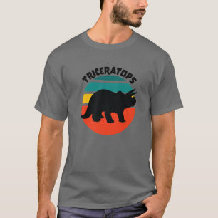 Retro-Dinosaurier Triceratops Dino-Silhouette Vint T-Shirt