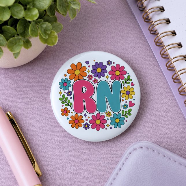 Retro Diplomierte Krankenschwester Button (Von Creator hochgeladen)
