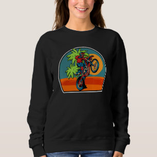 Retro Dirt Biker Wheelie Vintag Motocross Dirt B Sweatshirt