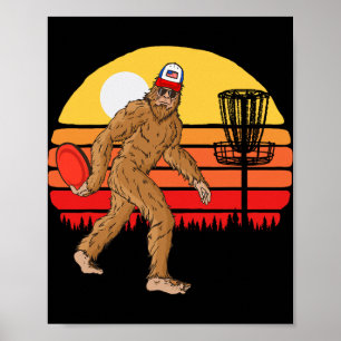 Retro Disc Golf Bigfoot Vintage Diskus Sasquatch 8 Poster