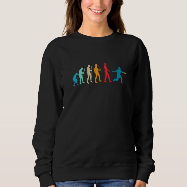 Retro Disc Golf Evolution für Disc Golf Spieler Sweatshirt (Vorderseite)