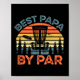 Retro Disc Golf Papa-Shirt Bester Papa Par Poster