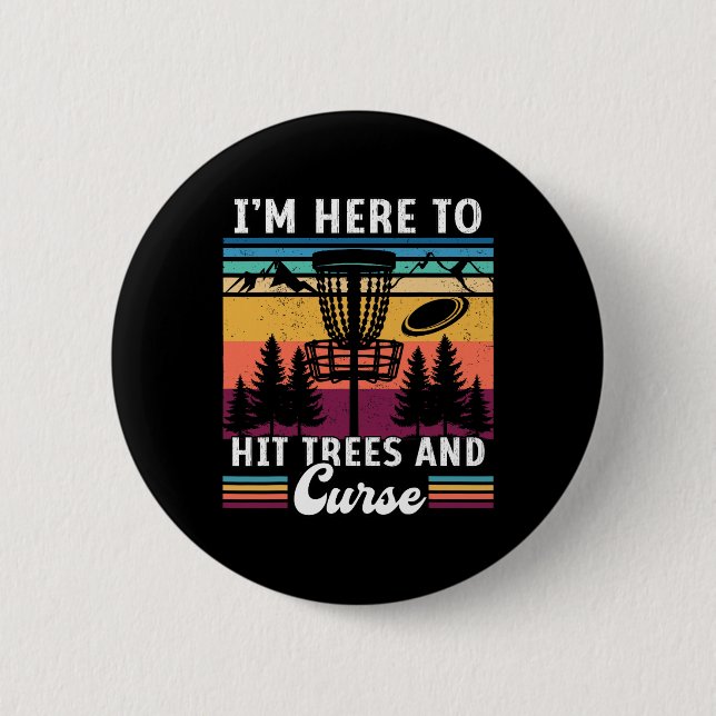 Retro Disc Golf trifft Bäume und verflucht Disc Go Button (Vorderseite)