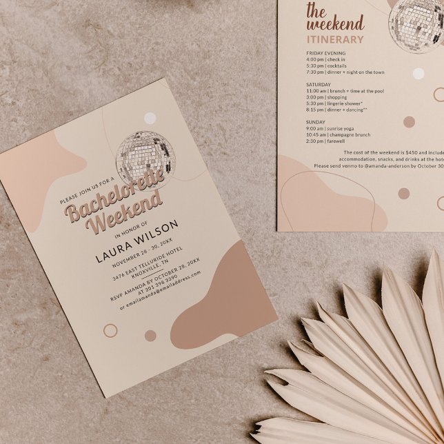 Retro Disco Bachelorette Wochenende Party Einladung (Von Creator hochgeladen)