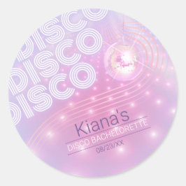 Retro Disco Ball Bachelorette V2 ID928 Runder Aufkleber