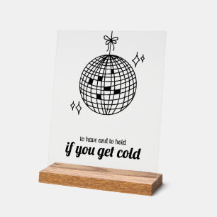 Retro Disco Ball Blanket Gefallen Hochzeit Acrylschild