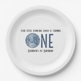 Retro Disco Ball First Birthday Party Pappteller